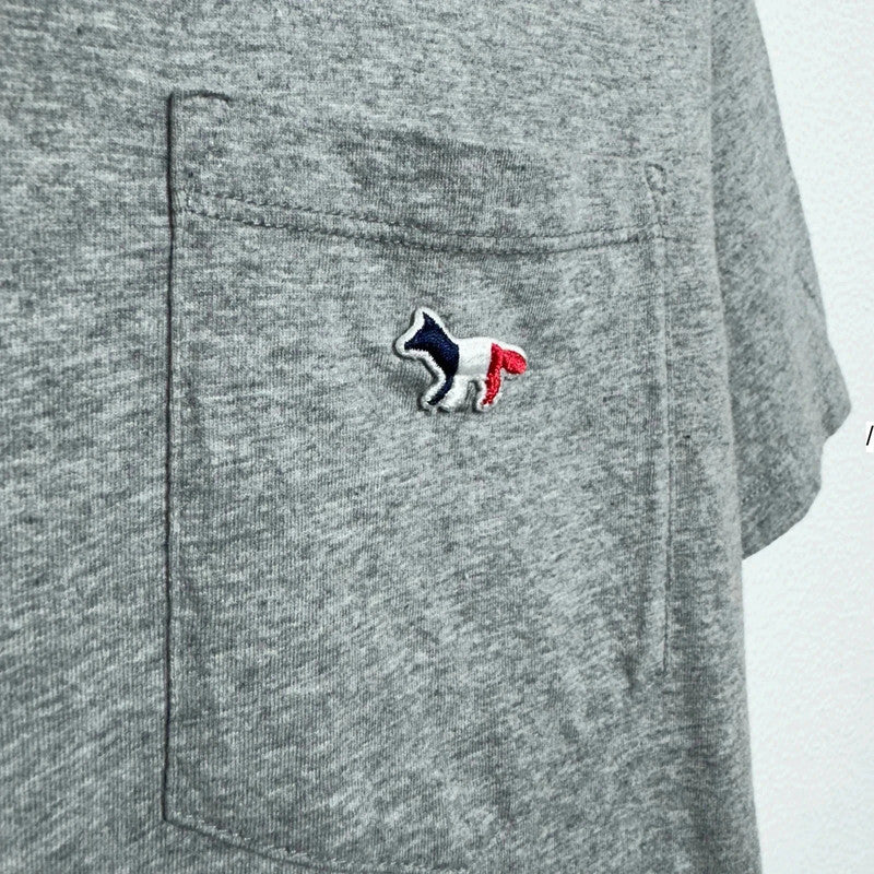 Grey Maison Kitsune T Shirt Plain - Small