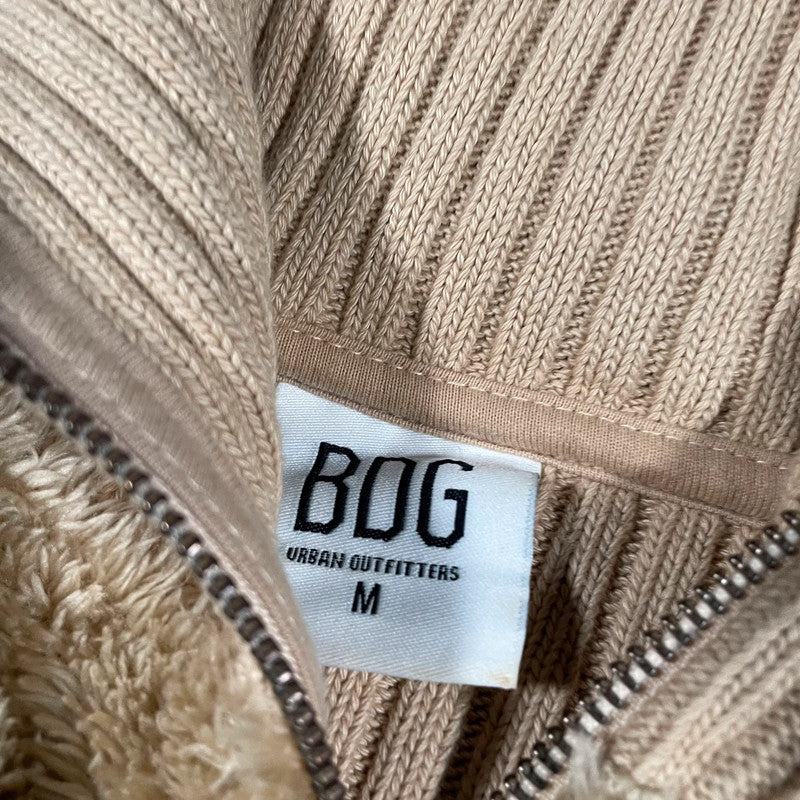 Beige BDG Fitted Knitted Jumper Faux Fur - Medium