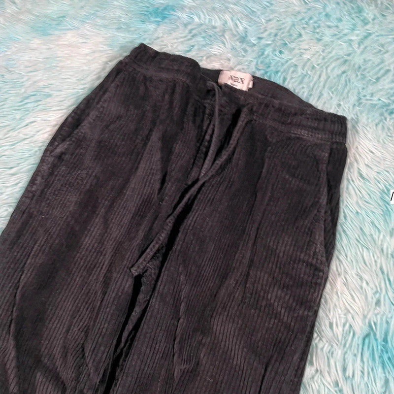 Black Wax Corduroy Trousers - W32 L30