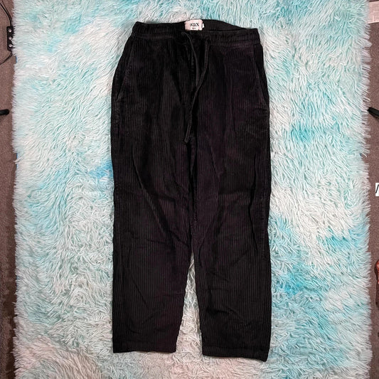 Black Wax Corduroy Trousers - W32 L30