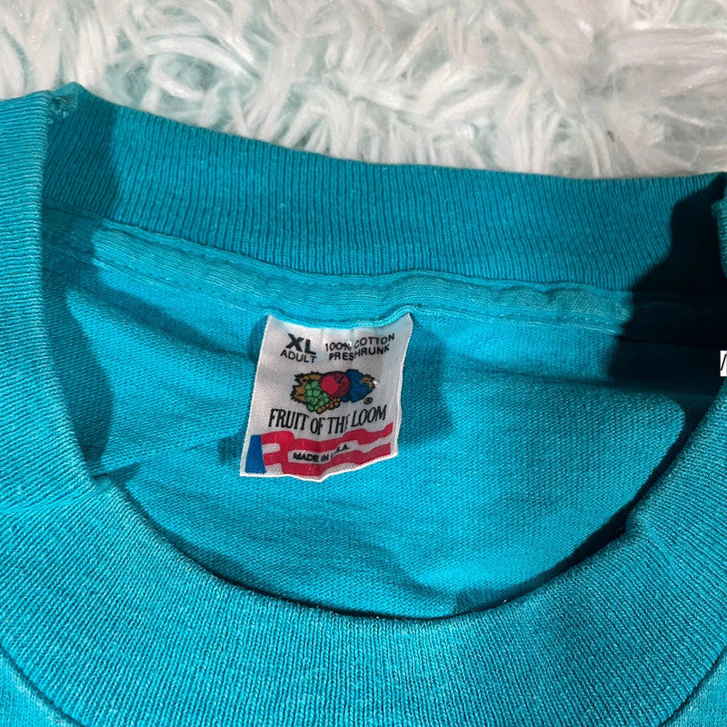 Vintage 90s Blue Spanish Comedy Graphic T Shirt - XL