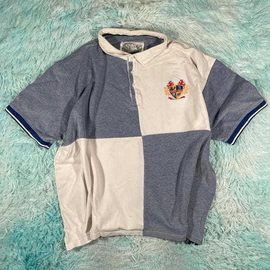 Blue & White Cotton Traders Rugbt Polo Shirt - 4XL