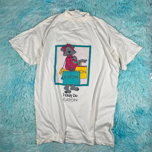Vintage 90s Eaton Shopping Graphic T Shirt - XL