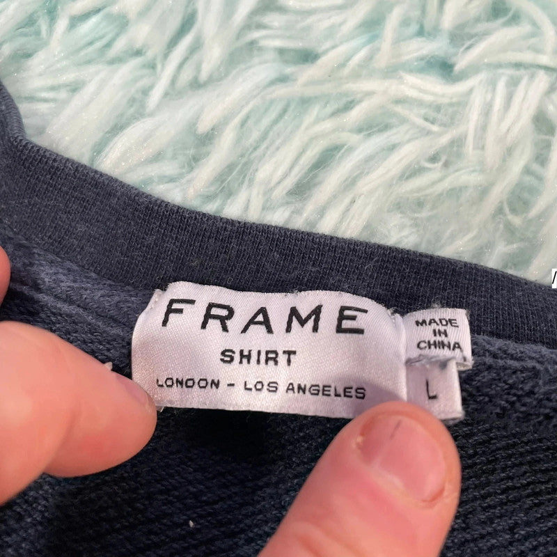 Dark Navy Frame Sweatshirt Plain - Large