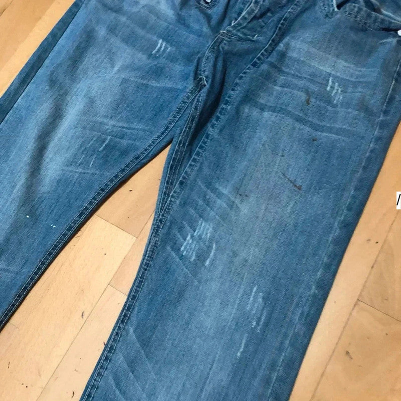 Vintage 90s Baggy Embroidered Jeans - 36W