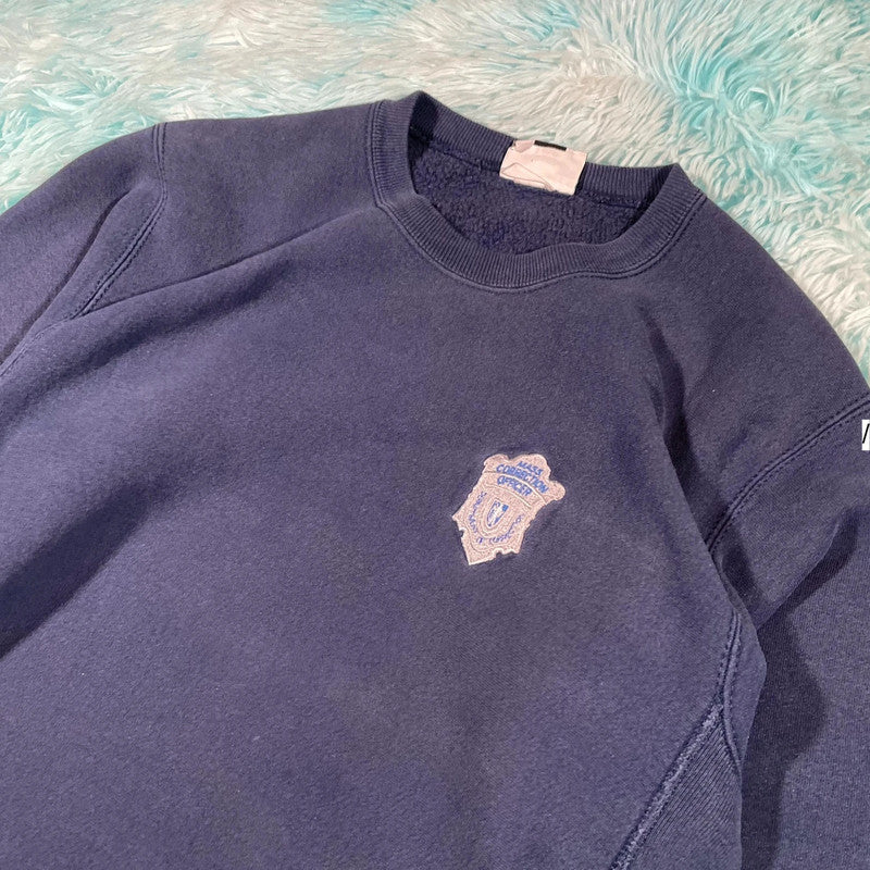 Vintage 90s Navy Police Sweatshirt - Large