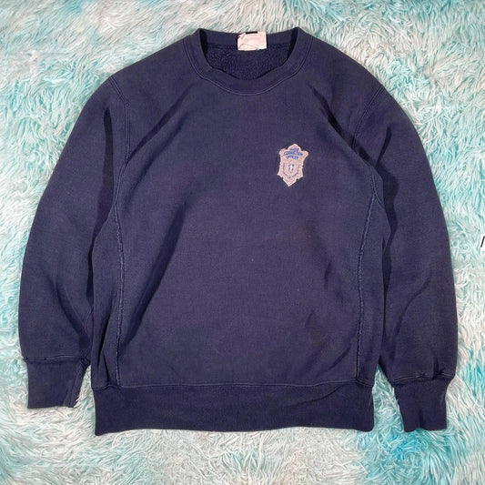 Vintage 90s Navy Police Sweatshirt - Large