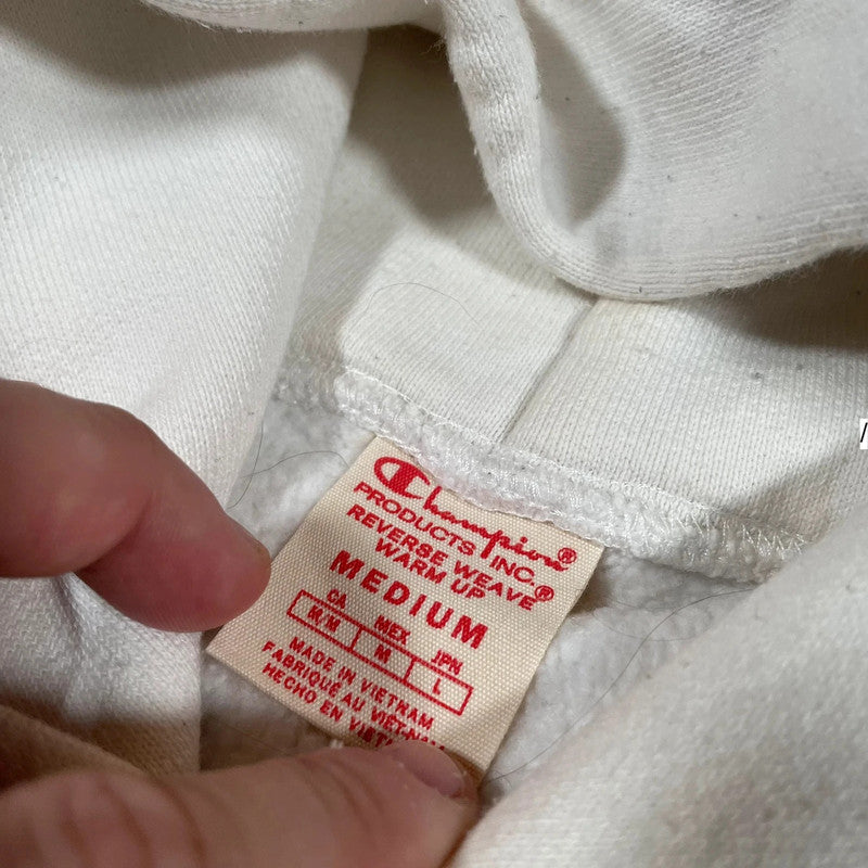 White Champion Reverse Weave Hoodie - Medium