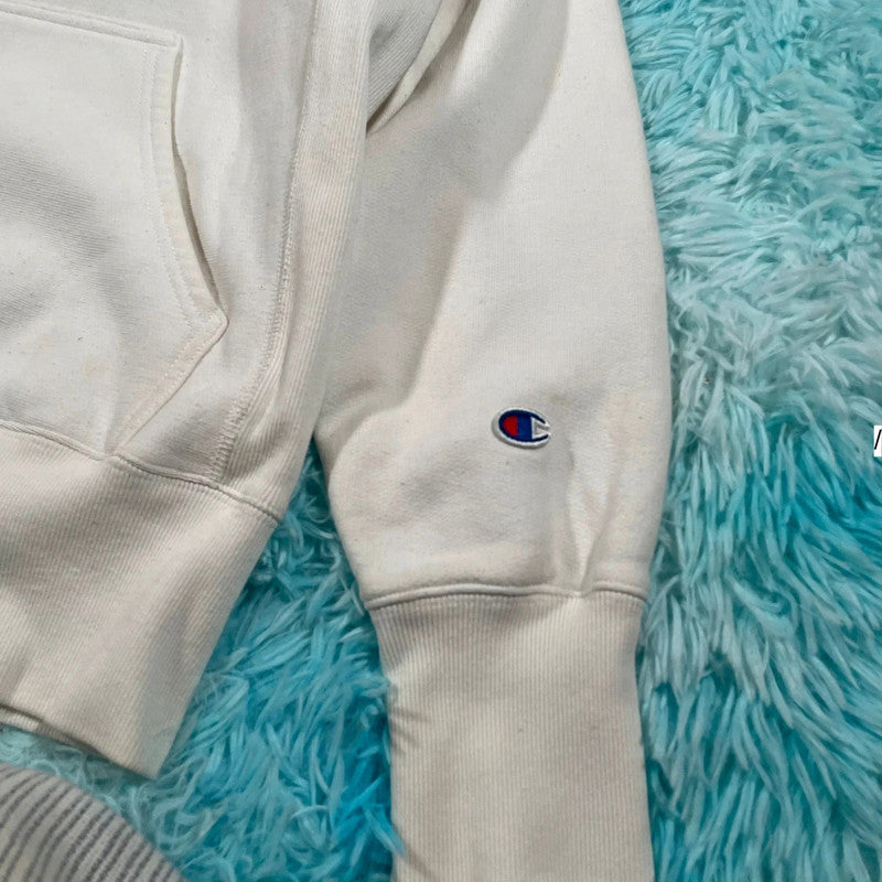 White Champion Reverse Weave Hoodie - Medium