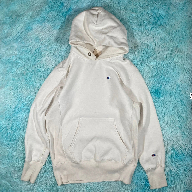 White Champion Reverse Weave Hoodie - Medium