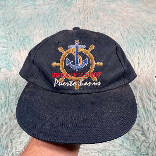 Vintage 90s Navy Sweater Shop Cap