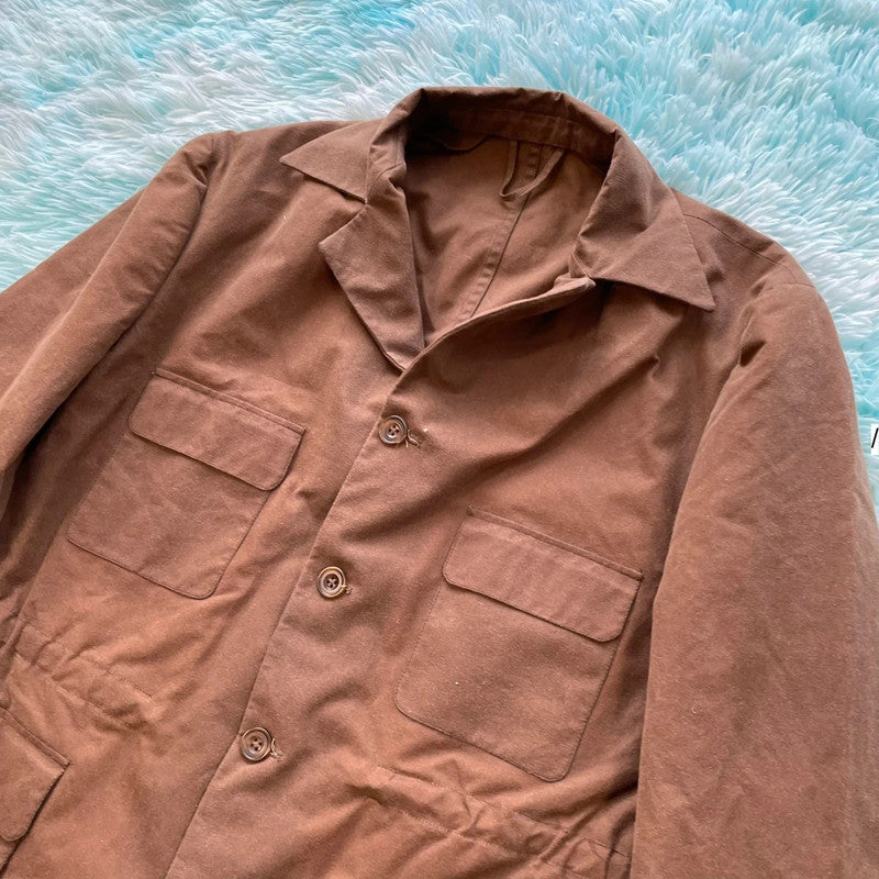Olive Brown Cad & the Dandy Bespoke Painters Jacket - Medium