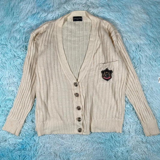 Vintage 90s Cream Crissandro Paris Cardigan - small