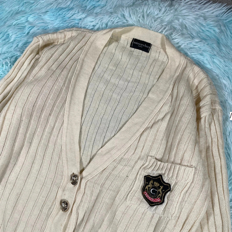Vintage 90s Cream Crissandro Paris Cardigan - small