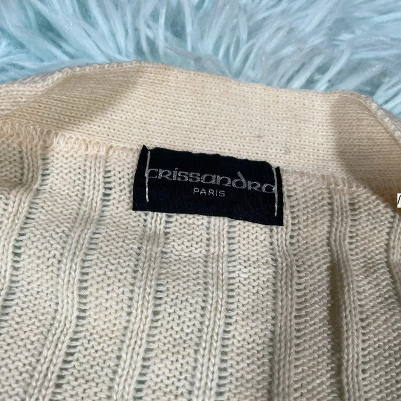 Vintage 90s Cream Crissandro Paris Cardigan - small