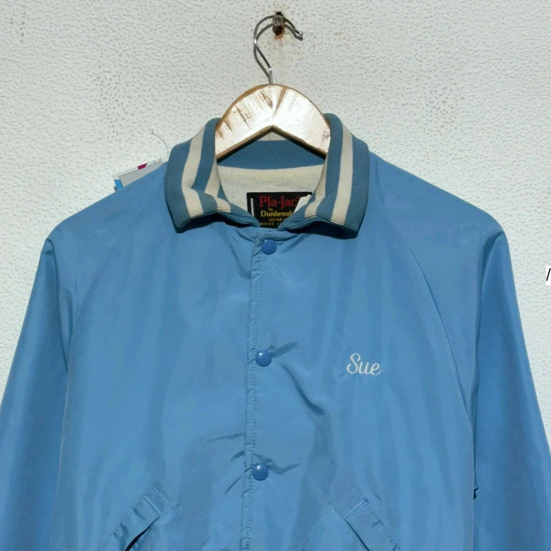 Vintage 80s Light Blue Varsity Jacket - Medium