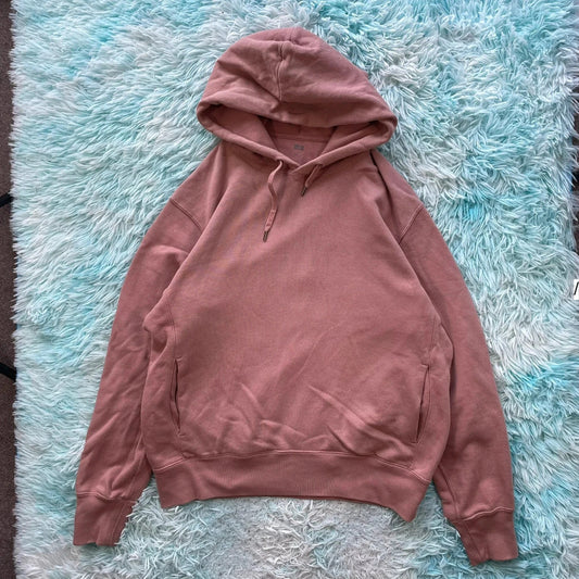 Rose Pink Uniqlo Blank Hoodie Plain - Medium