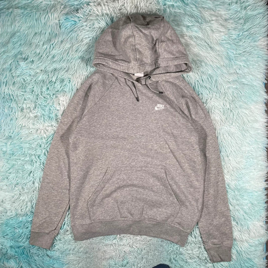 Grey Nike Hoodie Plain - Small