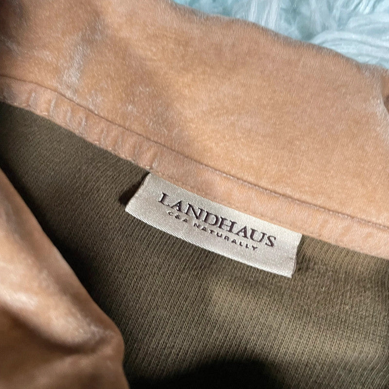 Vintage Olive Green 1/4 Zip Sweatshirt - XXL