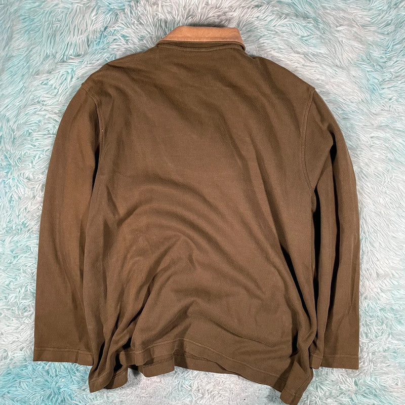 Vintage Olive Green 1/4 Zip Sweatshirt - XXL