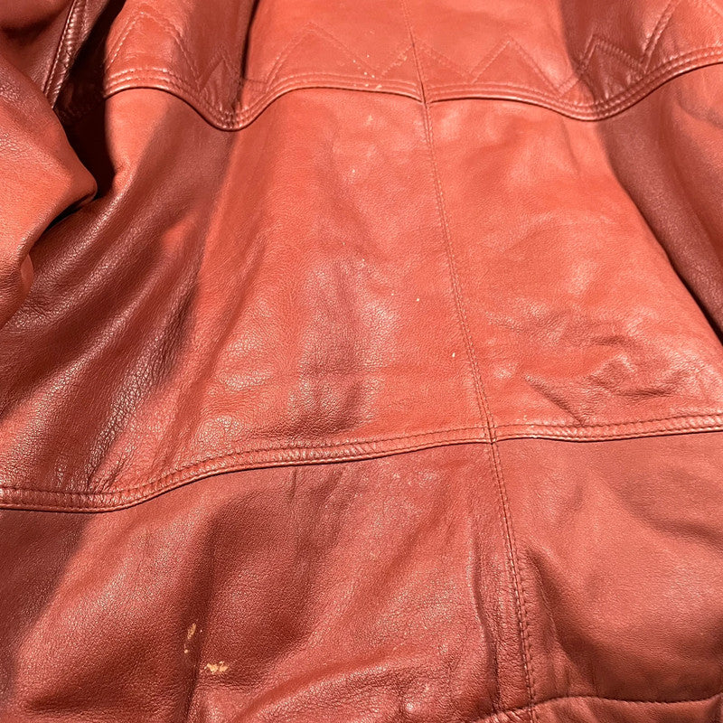 Vintage 90s Brown Heavyweight Leather Jacket - XL