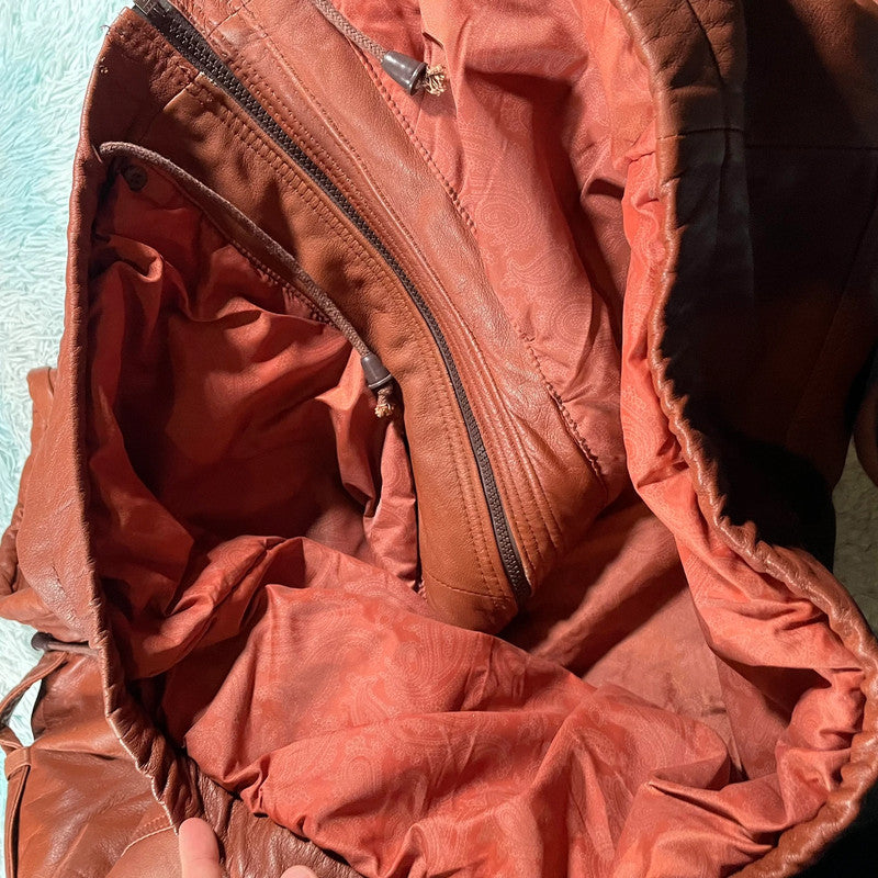 Vintage 90s Brown Heavyweight Leather Jacket - XL