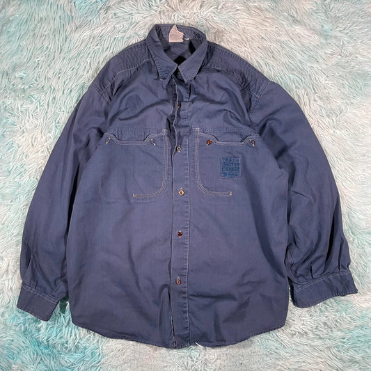 Vintage 90s Blue Mexican Shirt - XL