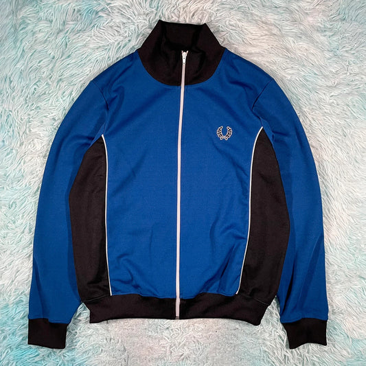 Vintage 90s Blue Fred Perry Track Jacket - Medium