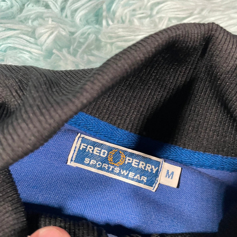 Vintage 90s Blue Fred Perry Track Jacket - Medium
