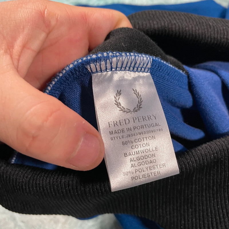 Vintage 90s Blue Fred Perry Track Jacket - Medium