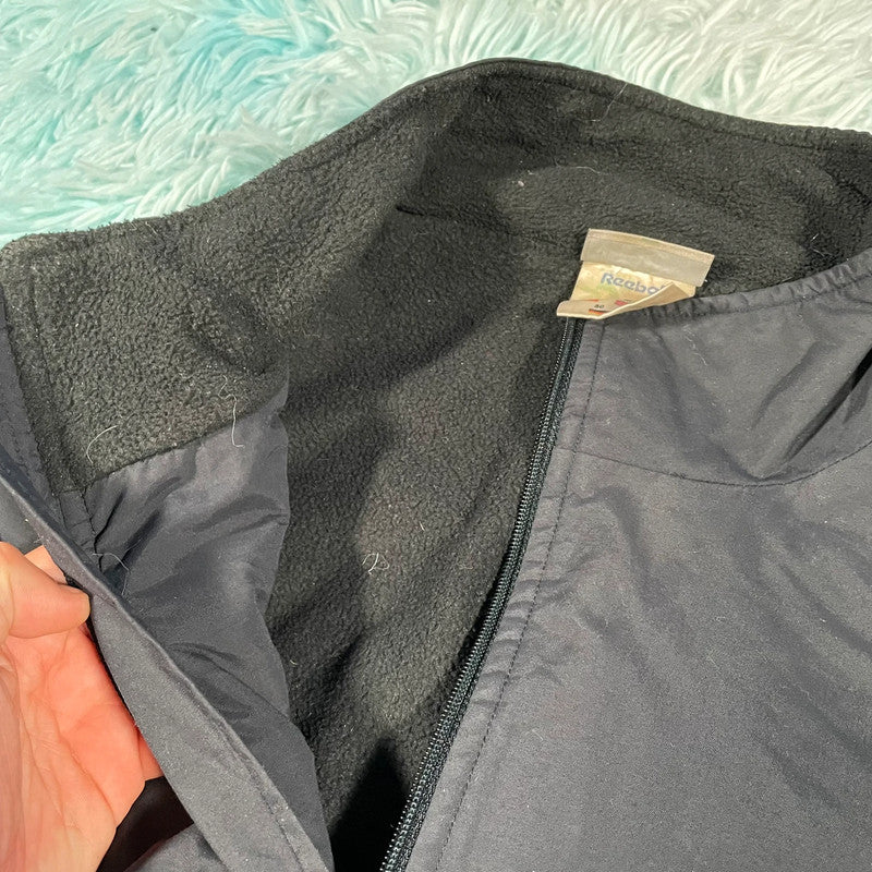 Vintage Black Reebok Fleece Lined Jacket - Medium
