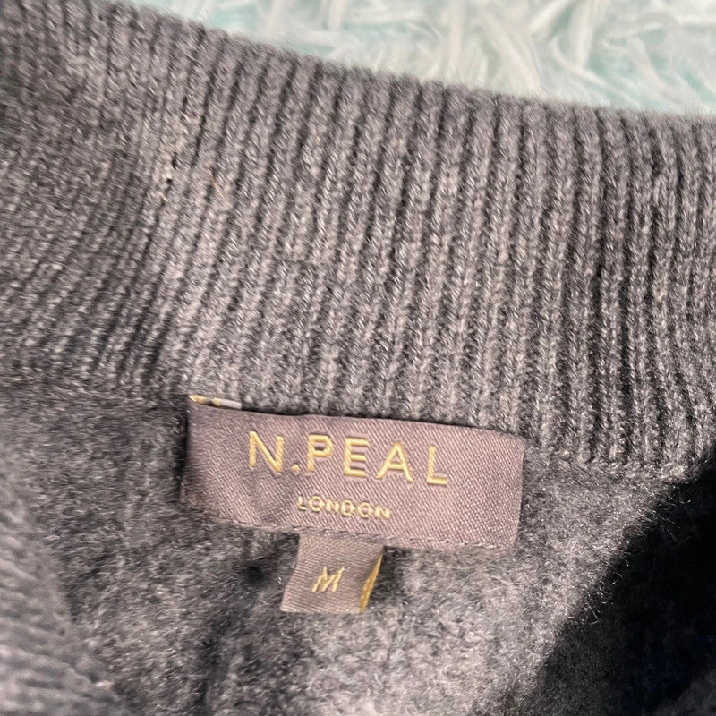Grey N. Peak Cashmere 1/4 Zip Jumper - Medium