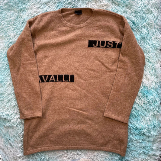 Brown Just Cavalli Long Knitted Jumper - Large
