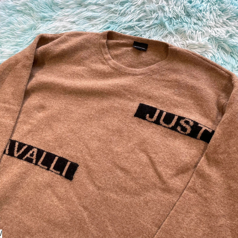 Brown Just Cavalli Long Knitted Jumper - Large