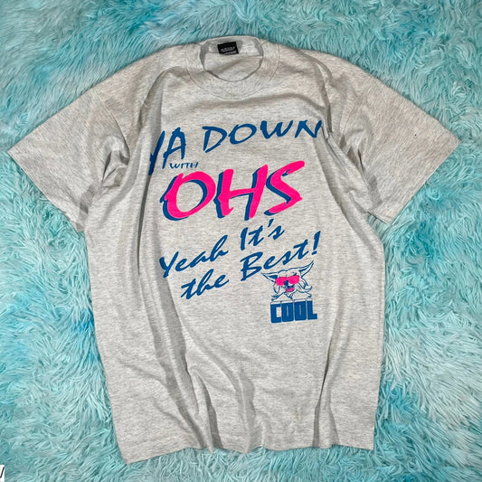 Vintage 90s Grey OHS Graphic T Shirt - XL