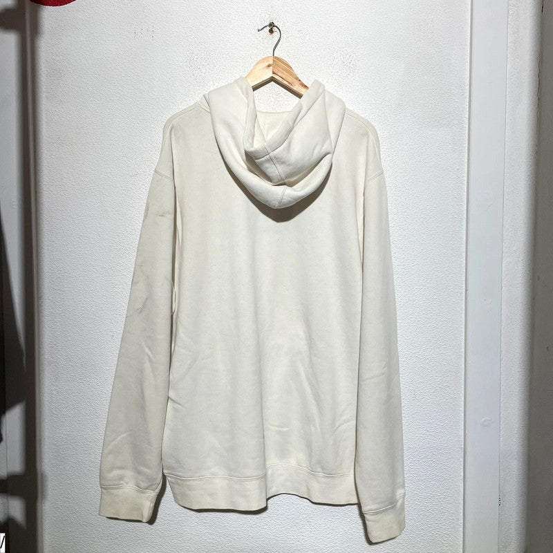 Cream White Stussy Hoodie Spellout - XL