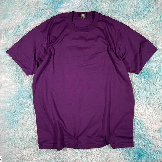 Vintage 90s Purple Screen Stars Blank T Shirt - XL