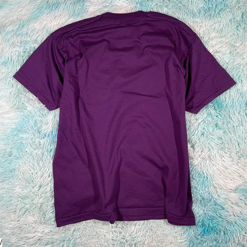 Vintage 90s Purple Screen Stars Blank T Shirt - XL