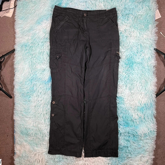 Vintage Black Cargo Trousers M&S - Size 14