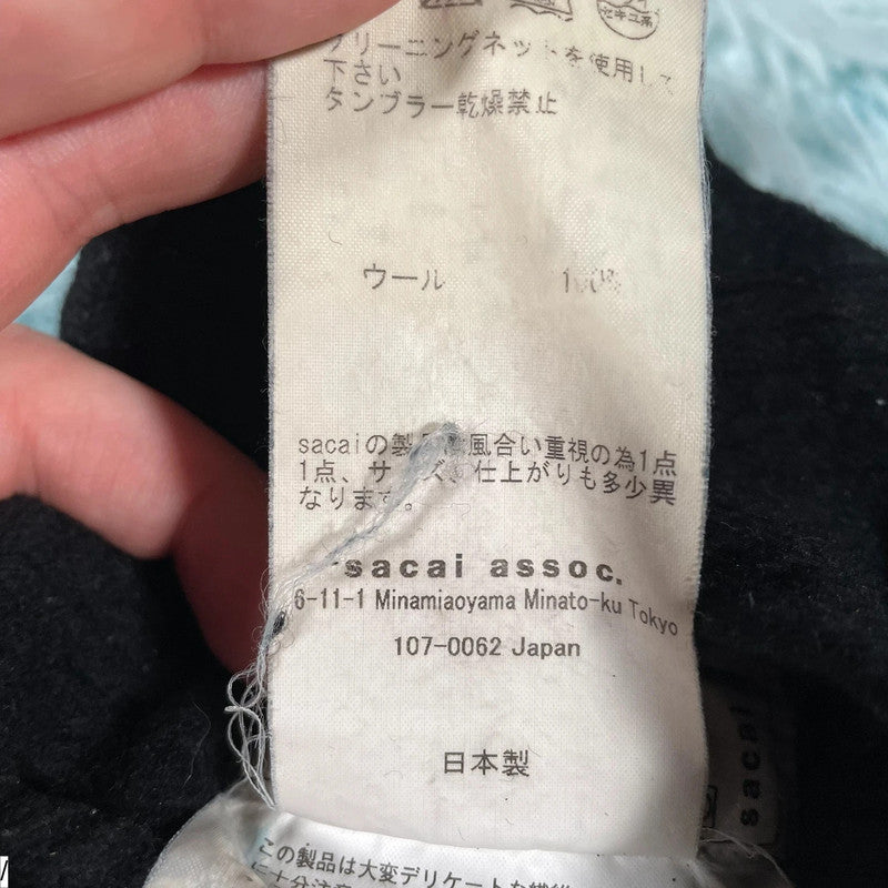 Black Sacai Knitted Jumper Wool - Small