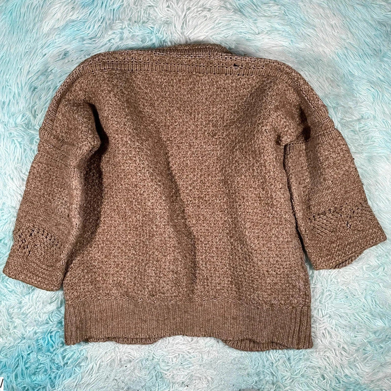 Brown Sita Murt Heavyweight Knitted Cardigan - Size 8