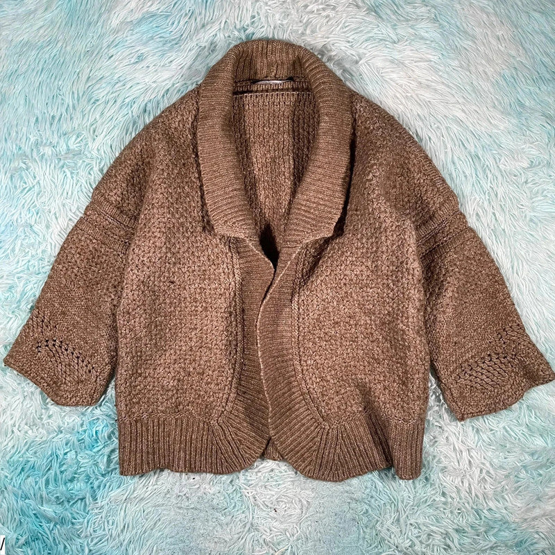 Brown Sita Murt Heavyweight Knitted Cardigan - Size 8