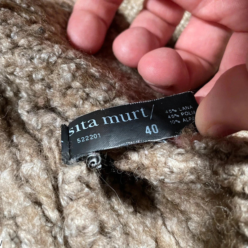 Brown Sita Murt Heavyweight Knitted Cardigan - Size 8