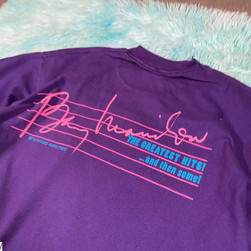 Vintage 90s Purple Barry Manilow T Shirt - XL