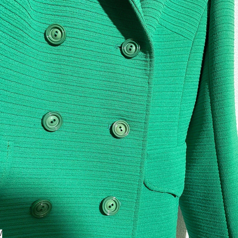 True Vintage 50s Green Long Coat Dereta - Size 12