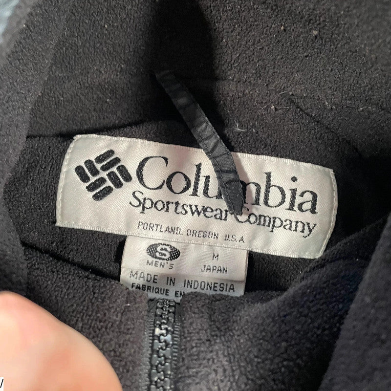 Vintage 90s Black Columbia Fleeced Windbreaker - Small