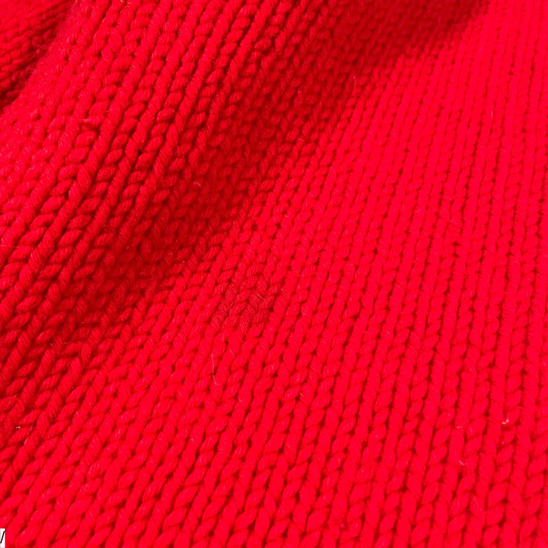 Red A.P.C Wool Knitted Jumper Mock Neck - Small