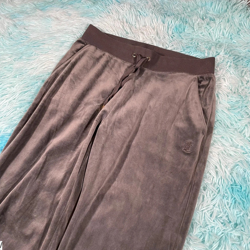 Grey Juicy Couture Velour Tracksuit Bottoms - Medium