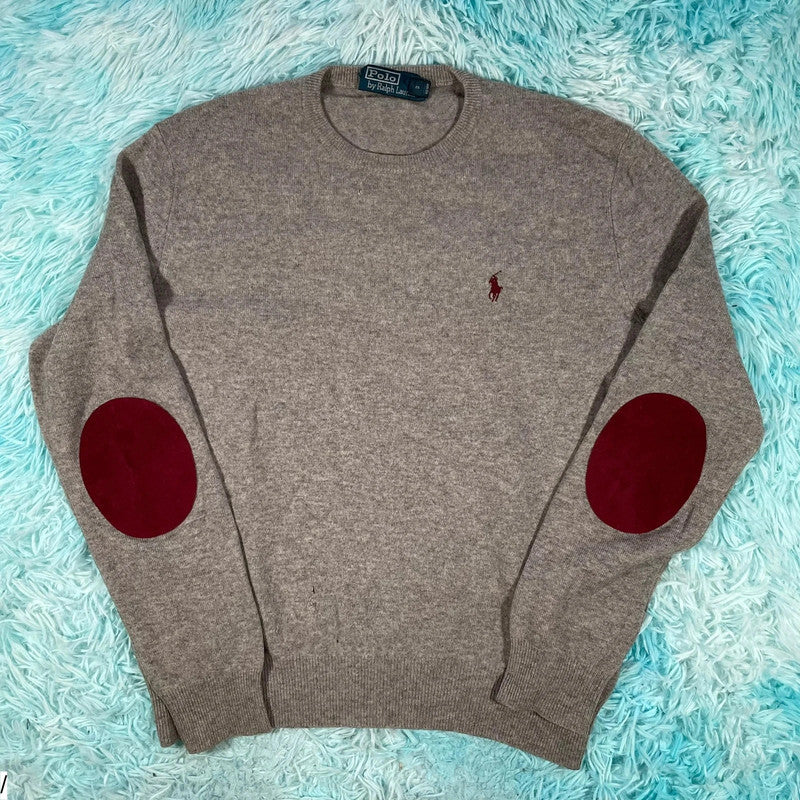 Grey Polo Ralph Lauren Wool Jumper - Medium