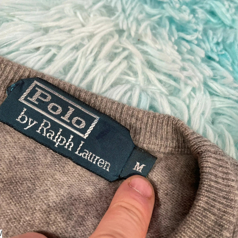 Grey Polo Ralph Lauren Wool Jumper - Medium